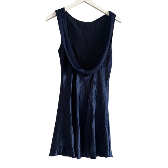 Reformation Jonelle Silk Dress Navy - Picture 8 of 12